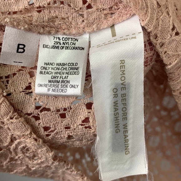 LOFT Pink Mesh Lace Blush Floral Exposed Zipper Top Size Medium - Picture 8 of 8